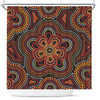 Australia Aboriginal Inspired Shower Curtain - Aboriginal Dot Art Vector Seamless Flower Pattern Shower Curtain