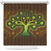 Australia Aboriginal Inspired Shower Curtain - Aboriginal Dot Art Vector Painting With Tree Shower Curtain