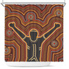 Australia Aboriginal Inspired Shower Curtain - Aboriginal Style Of Dot Background Depicting Victory Shower Curtain