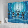 Australia Aboriginal Inspired Shower Curtain -  Aboriginal Style Of Landscape Background Shower Curtain