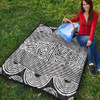 Australia Aboriginal Inspired Quilt - Black And White Vector Aboriginal Art Quilt