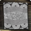 Australia Aboriginal Inspired Quilt - Black And White Vector Aboriginal Art Quilt