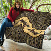Australia Aboriginal Inspired Quilt - Aboriginal Art Background With Lizard Quilt