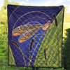 Australia Aboriginal Inspired Quilt - Dragonfly On Cattails Aboriginal Style Art Quilt