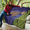 Australia Aboriginal Inspired Quilt - Dragonfly On Cattails Aboriginal Style Art Quilt Australia Aboriginal Inspired Quilt - Dragonfly On Cattails Aboriginal Style Art Quilt
