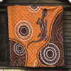 Australia Aboriginal Inspired Quilt - Aboriginal Art Background With Lizard Style Art Quilt