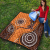 Australia Aboriginal Inspired Quilt - Aboriginal Art Background With Lizard Style Art Quilt