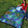 Australia Aboriginal Inspired Quilt - Aboriginal Sea Turtles And Jellyfish Style Art Quilt