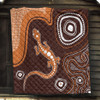Australia Aboriginal Inspired Quilt - Aboriginal Art Background With Lizard Style Quilt