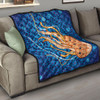 Australia Aboriginal Inspired Quilt - Aboriginal Art Vector Background Depicting Jellyfish Quilt