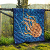 Australia Aboriginal Inspired Quilt - Aboriginal Art Vector Background Depicting Jellyfish Quilt