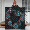Australia Aboriginal Inspired Quilt - Indigenous Dot Art Background Quilt
