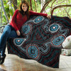 Australia Aboriginal Inspired Quilt - Indigenous Dot Art Background Quilt