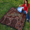 Australia Aboriginal Inspired Quilt -  A Crocodile Aboriginal Styled Dot Painting Artwork Quilt