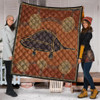 Australia Aboriginal Inspired Quilt - Echidna Aboriginal Styled Dot Painting Artwork Quilt