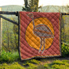 Australia Aboriginal Inspired Quilt - Emu Bird Aboriginal Styled Dot Painting Artwork Quilt