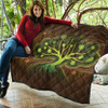 Australia Aboriginal Inspired Quilt - Aboriginal Dot Art Vector Painting With Tree Quilt