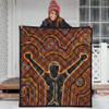 Australia Aboriginal Inspired Quilt - Aboriginal Style Of Dot Background Depicting Victory Quilt