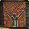 Australia Aboriginal Inspired Quilt - Aboriginal Style Of Dot Background Depicting Victory Quilt