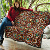 Australia Aboriginal Inspired Quilt - Aboriginal Dot Artwork Seamless Pattern Orange Color Quilt