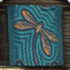 Australia Aboriginal Inspired Quilt - Dragonfly Aboriginal Art Vector Painting Quilt