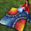 Australia Aboriginal Inspired Quilt - Aboriginal Style Of Dot Background Rainbow Color Quilt
