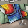 Australia Aboriginal Inspired Quilt - Aboriginal Style Of Dot Background Rainbow Color Quilt