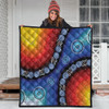 Australia Aboriginal Inspired Quilt - Aboriginal Style Of Dot Background Rainbow Color Quilt