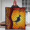 Australia Aboriginal Inspired Quilt - Aboriginal art dot painting with kangaroo