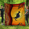 Australia Aboriginal Inspired Quilt - Aboriginal art dot painting with kangaroo