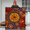 Australia Aboriginal Inspired Quilt - Aboriginal dot art connection concept with handprints