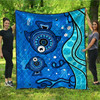 Australia Aboriginal Inspired Quilt - Aboriginal dot art painting with fish underwater concept