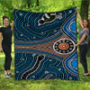 Australia Aboriginal Inspired Quilt - Aboriginal dot painting depicting Fierce Snake and Magpies