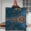 Australia Aboriginal Inspired Quilt - Aboriginal dot painting depicting Fierce Snake and Magpies