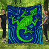 Australia Aboriginal Inspired Quilt - Aboriginal Dreamtime Lizard