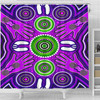 Australia Aboriginal Inspired Shower Curtain - Meeting and unity concept