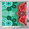 Australia Aboriginal Inspired Shower Curtain - Indigenous dot art River concept