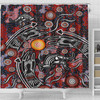 Australia Aboriginal Inspired Shower Curtain - Hunting aboriginal art painting