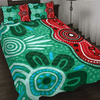 Australia Aboriginal Inspired Quilt Bed Set - Indigenous dot art River concept