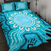 Australia Aboriginal Inspired Quilt Bed Set - Hand print aboriginal connection art