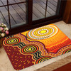 Australia Aboriginal Inspired Door Mat - Aboriginal style of Sun and Dot art background