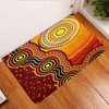 Australia Aboriginal Inspired Door Mat - Aboriginal style of Sun and Dot art background