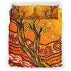 Australia Aboriginal Inspired Bedding Set - Aboriginal Boab Tree Vector Painting Aboriginal Art Bedding Set