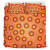 Australia Aboriginal Inspired Bedding Set - Aboriginal Connection Concept Artwork Orange Color