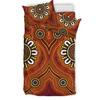 Australia Aboriginal Inspired Bedding Set - Aboriginal Connection Concept Artwork Brown Color