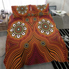 Australia Aboriginal Inspired Bedding Set - Aboriginal Connection Concept Artwork Brown Color