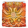 Australia Aboriginal Inspired Bedding Set - Aboriginal Connection Concept Artwork 02