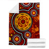 Australia Aboriginal Inspired Blanket - Aboriginal dot-art connection concept with handprints