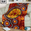 Australia Aboriginal Inspired Blanket - Aboriginal dot-art connection concept with handprints