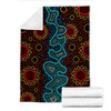 Australia Aboriginal Inspired Blanket - Aboriginal dot art painting River concept